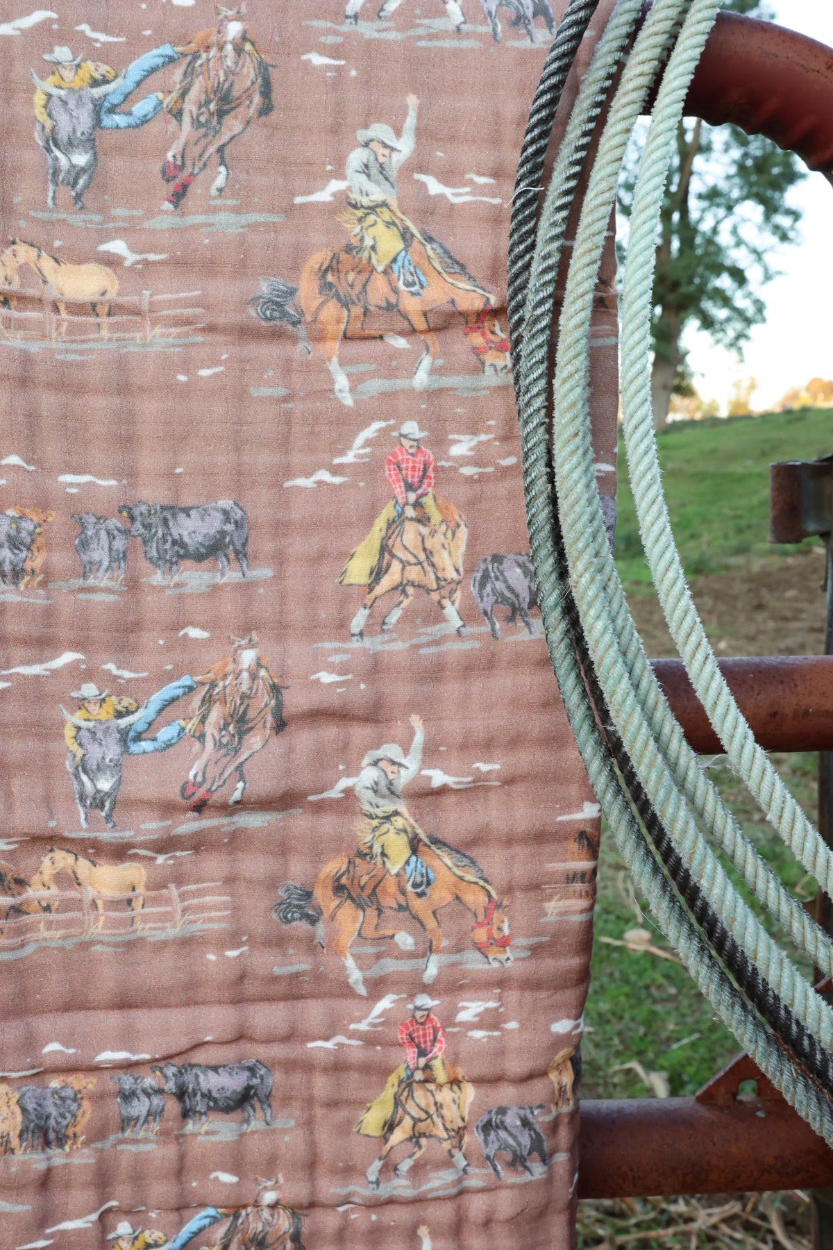 The Saddle Up & Round 'Em Up Muslin Blanket | PREORDER