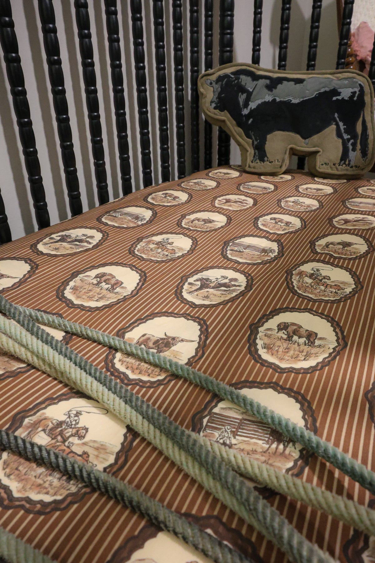 Cowboy Western Heirloom Jersey Cotton Crib Sheet | PREORDER