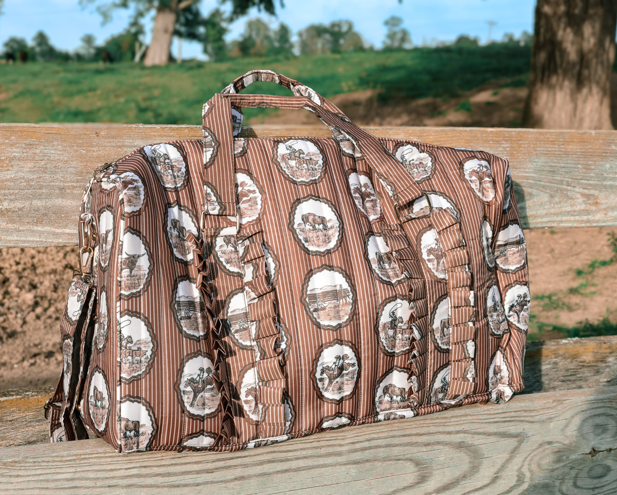Western Quilted Ruffle Duffel Bag | PREORDER