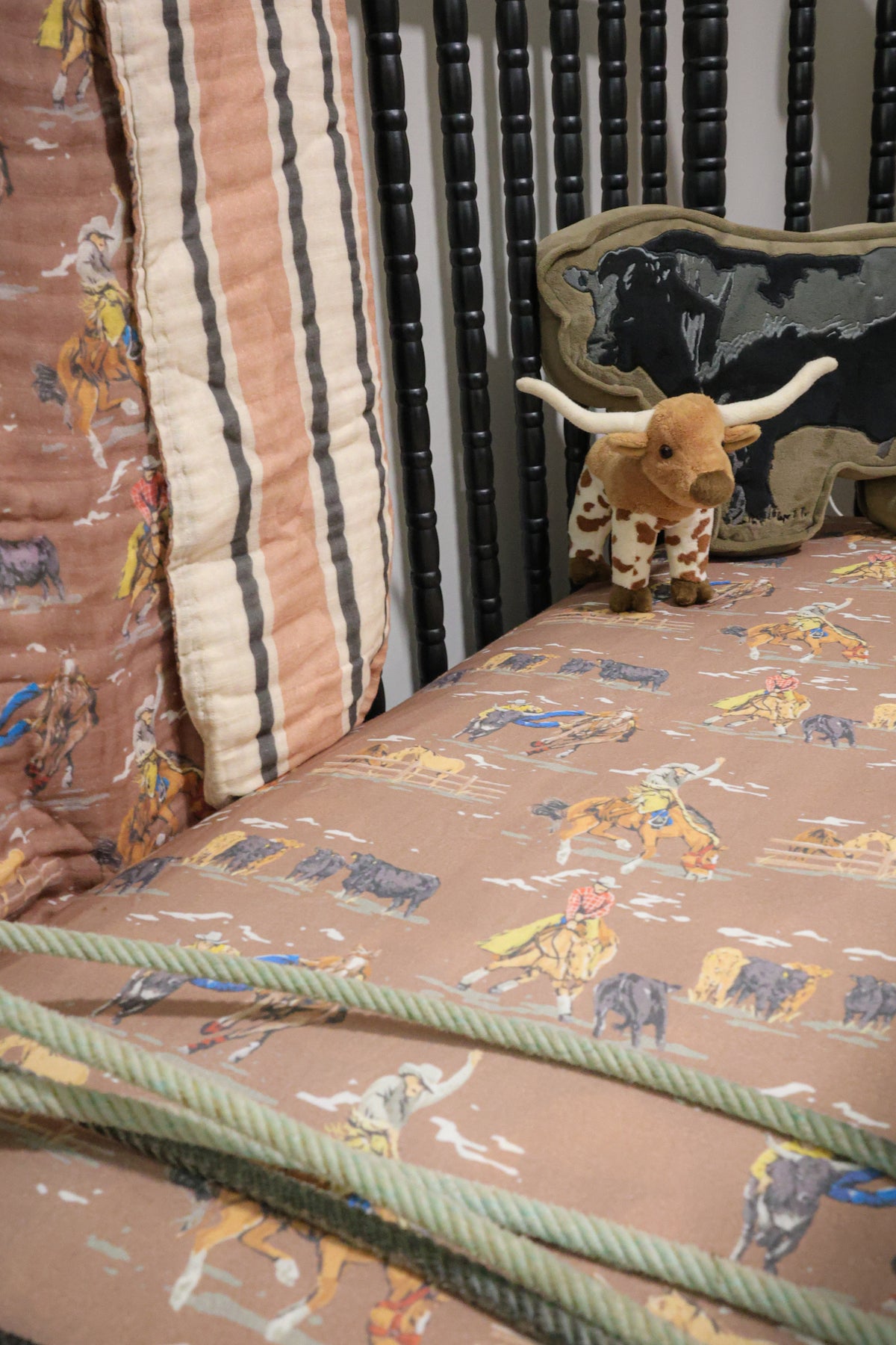 Saddle Up & Round ’Em Up Jersey Cotton Crib Sheet | PREORDER