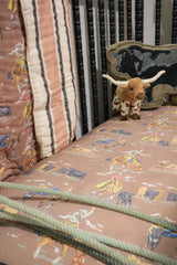 Saddle Up & Round ’Em Up Jersey Cotton Crib Sheet | PREORDER