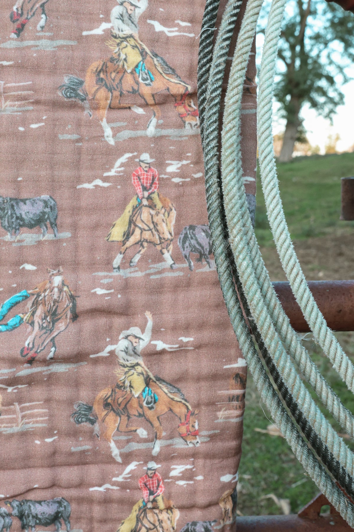 The Saddle Up & Round 'Em Up Muslin Blanket | PREORDER
