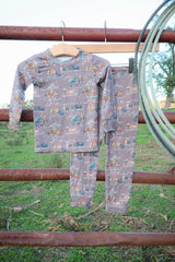 Saddle Up & Round 'Em Up Two Piece Pajama Set | PREORDER