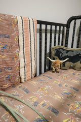 Saddle Up & Round ’Em Up Jersey Cotton Crib Sheet | PREORDER