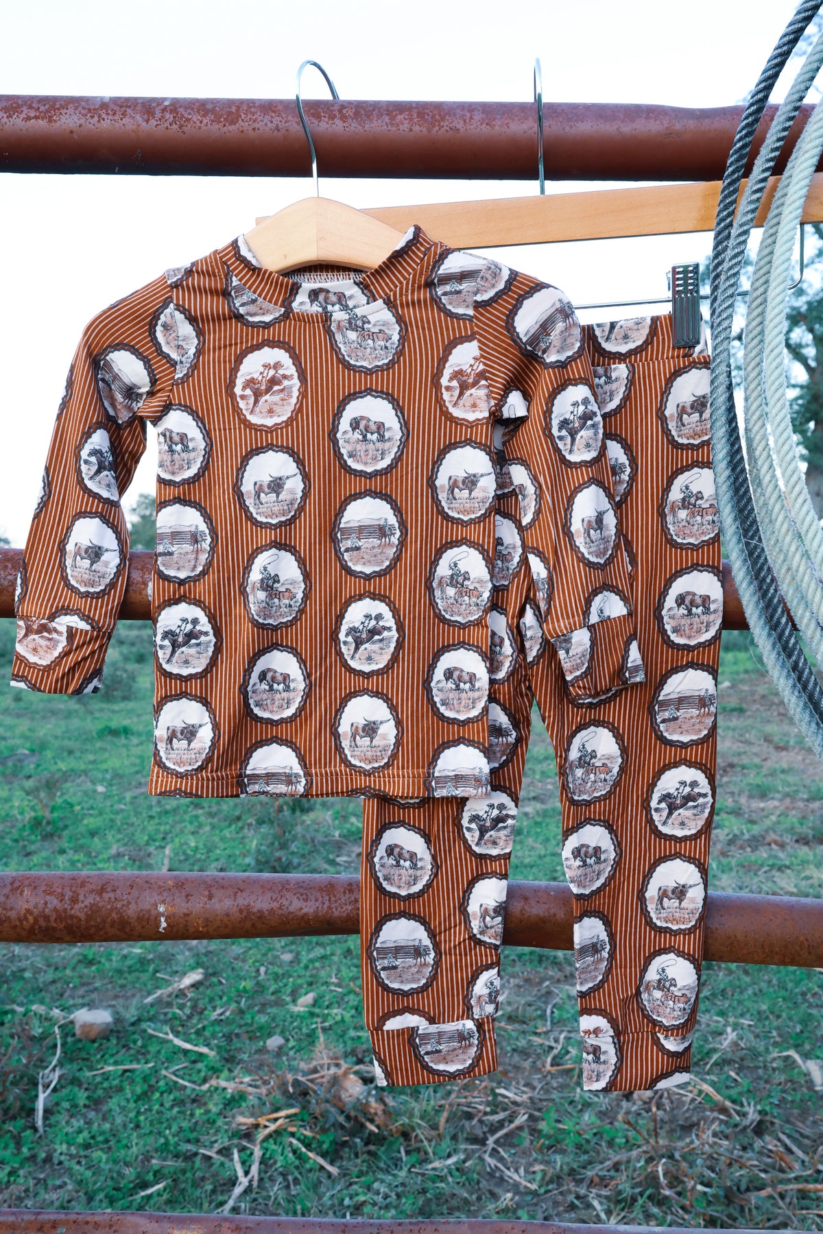 Cowboy Western Heirloom Two Piece Pajama Set | PREORDER