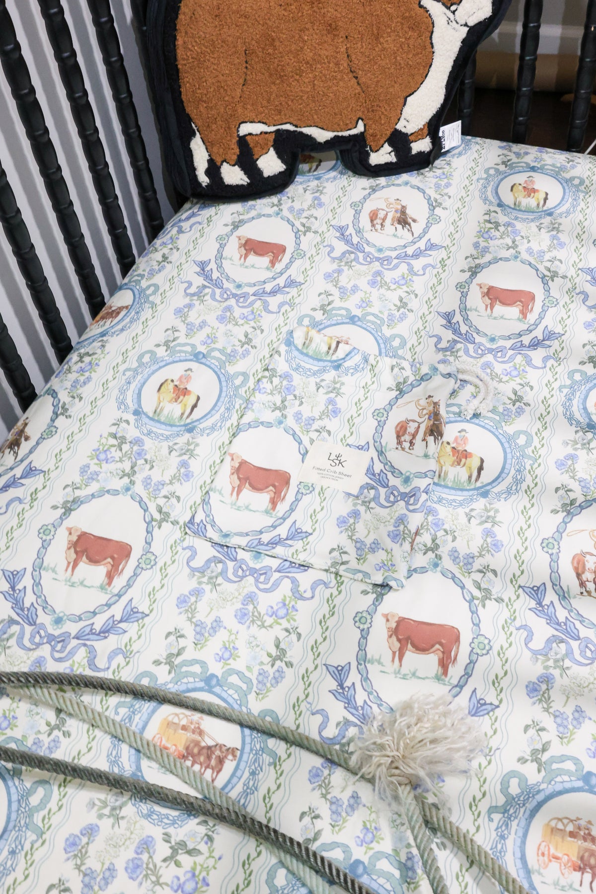 Bluebonnet Ranch Jersey Cotton Crib Sheet | PREORDER