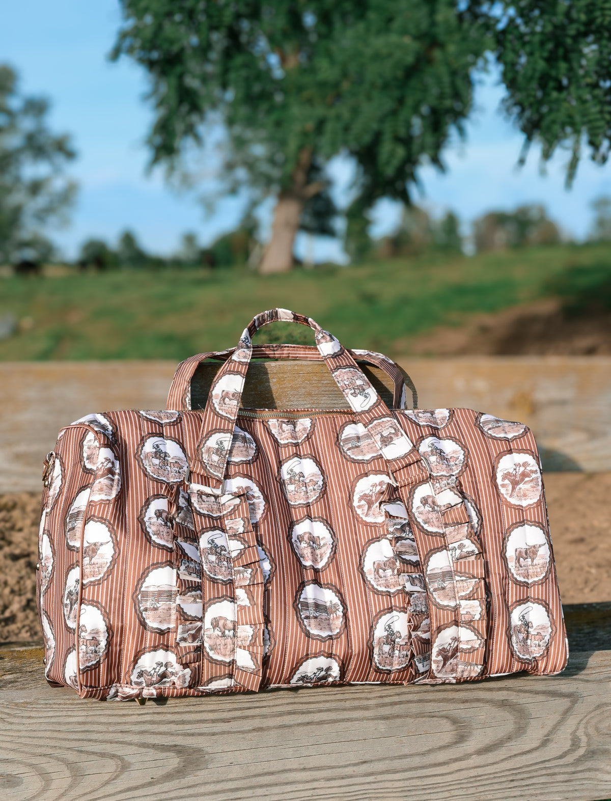 Western Quilted Ruffle Duffel Bag | PREORDER