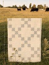 Vintage Blue Patchwork Muslin Blanket
